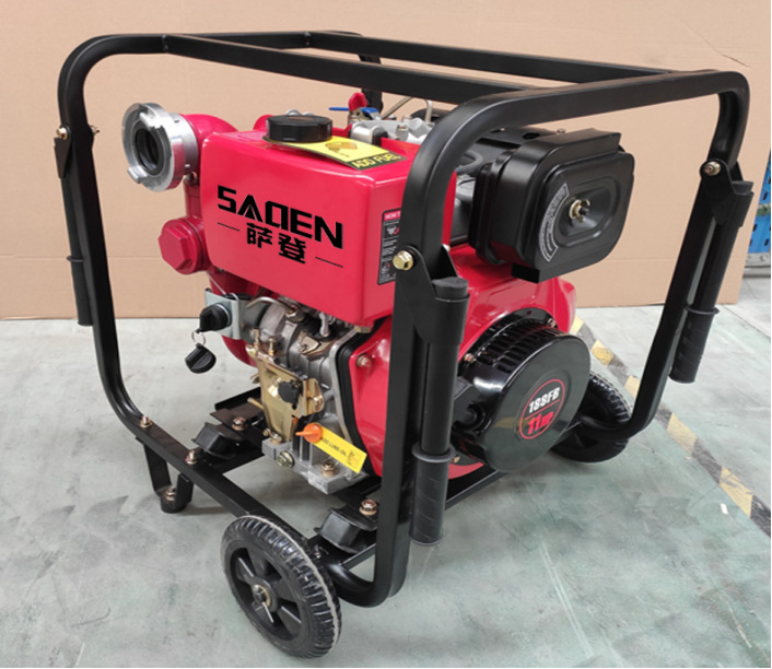 薩登2.5寸真空自吸式柴油抽水泵車適用手抬式消防接頭小型清水排水